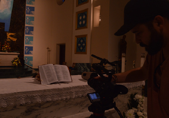 Filming in Church